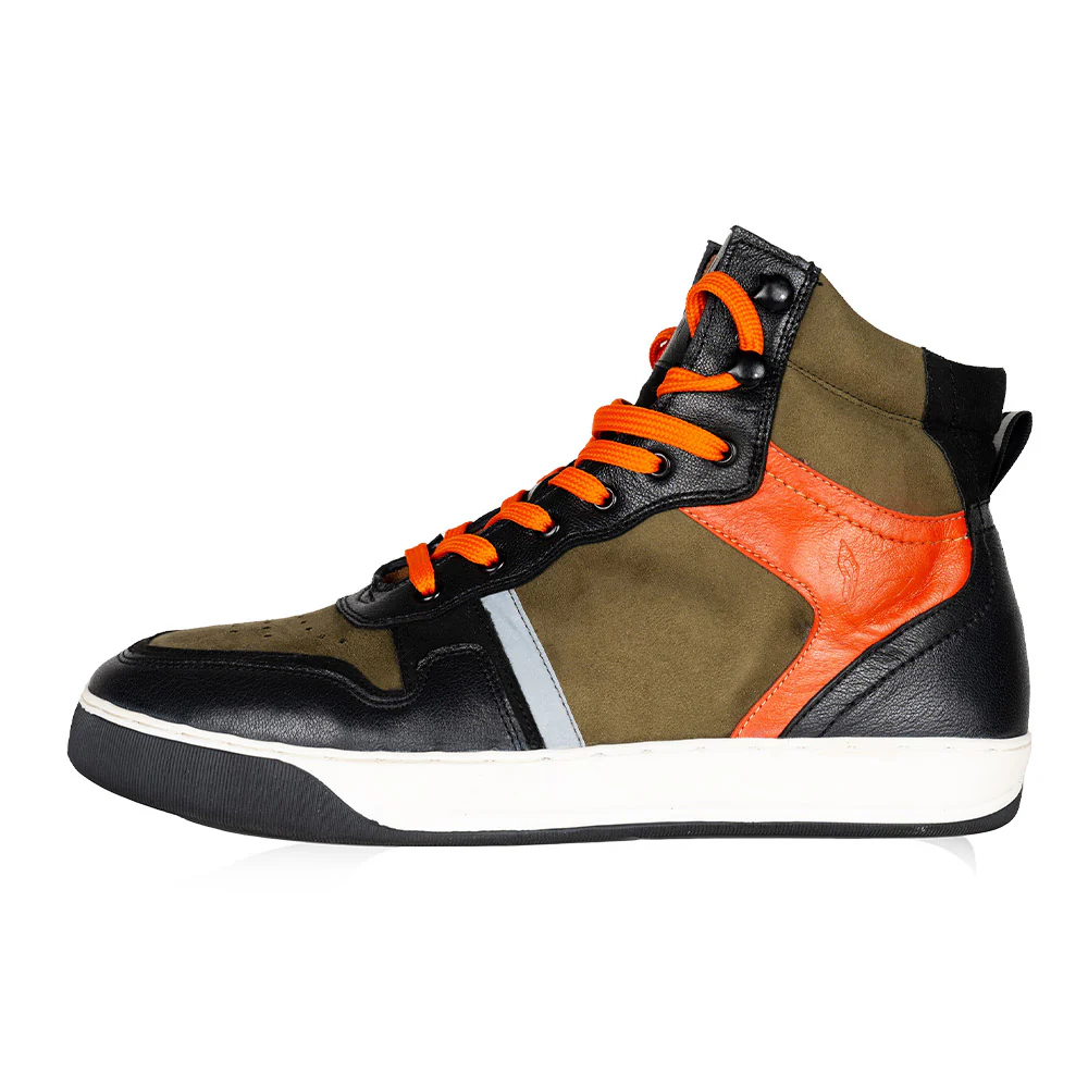 Urbane - Motorcycle Riding Sneakers (Olive/Orange) - Image 3