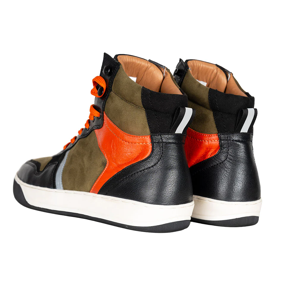 Urbane - Motorcycle Riding Sneakers (Olive/Orange) - Image 4