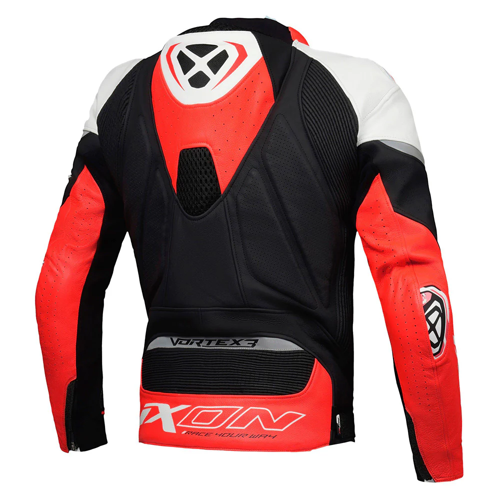 Vortex 3 - Leather Racing Jacket (Black/White/Red) - Image 2