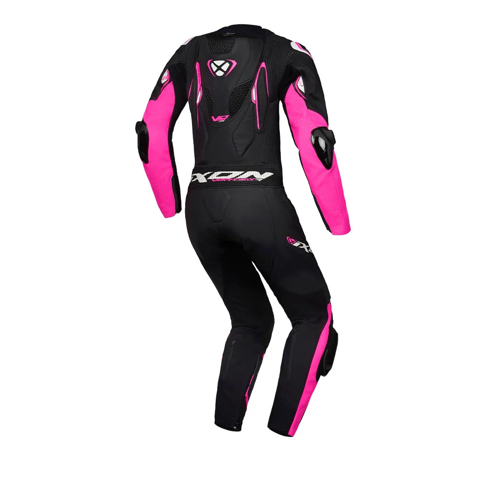 Vortex 3- CE Certified Class AAA Women's Leather Racing Suit (Black/Pink/White) - Image 2