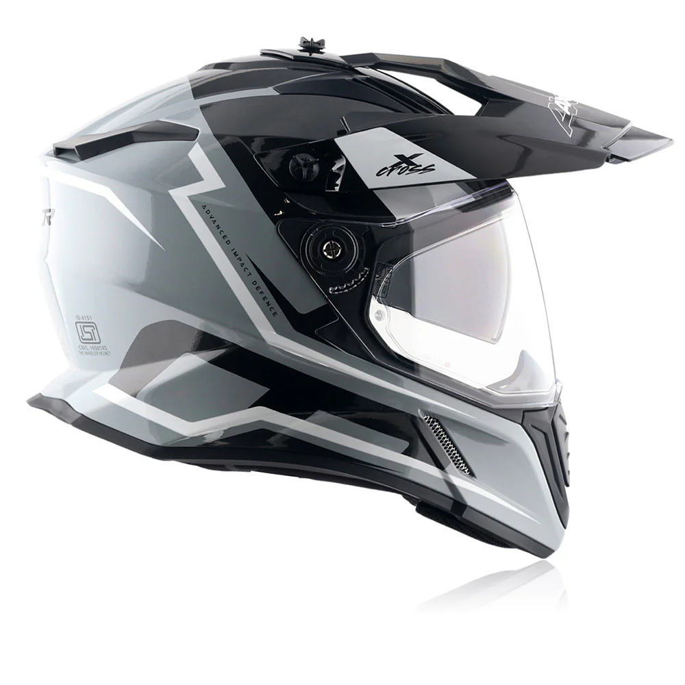 X-Cross Flagstaff - Dual Visor Off Road Riding Helmet (Nardo Grey/Black) - Image 5