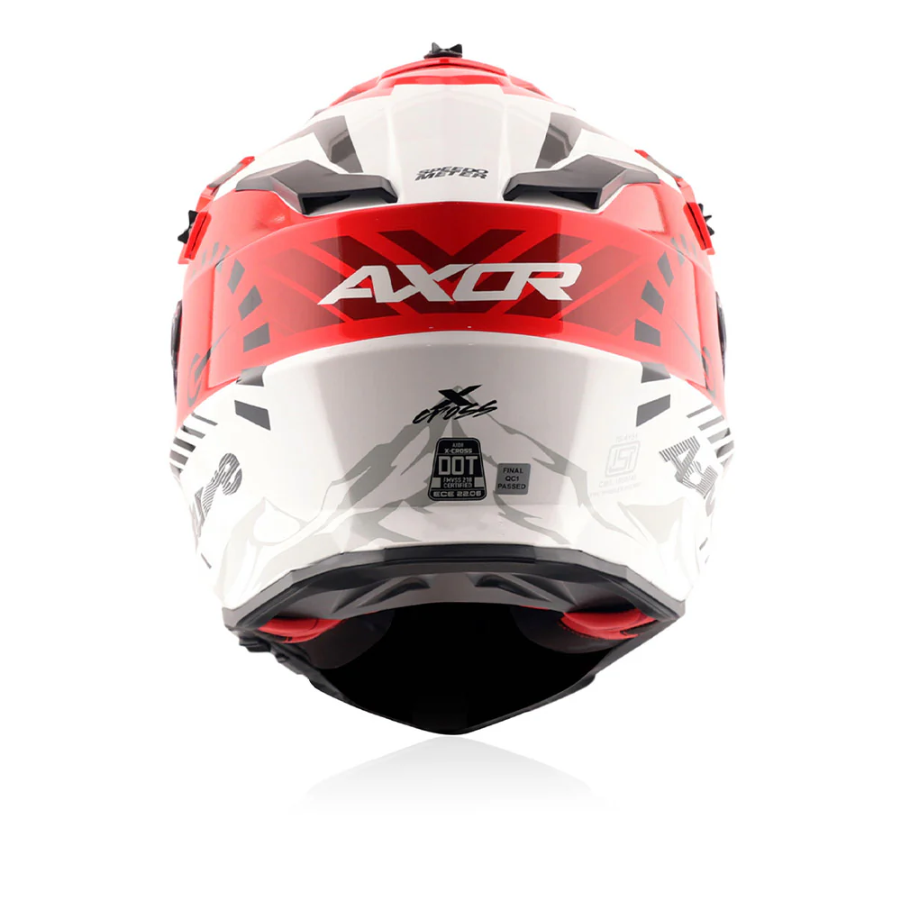 X-Cross Speedometer - Dual Visor Off Road Riding Helmet (White/Red) - Image 3