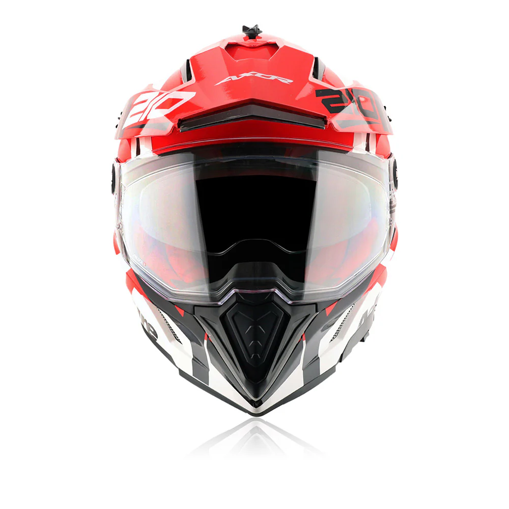 X-Cross Speedometer - Dual Visor Off Road Riding Helmet (White/Red) - Image 4