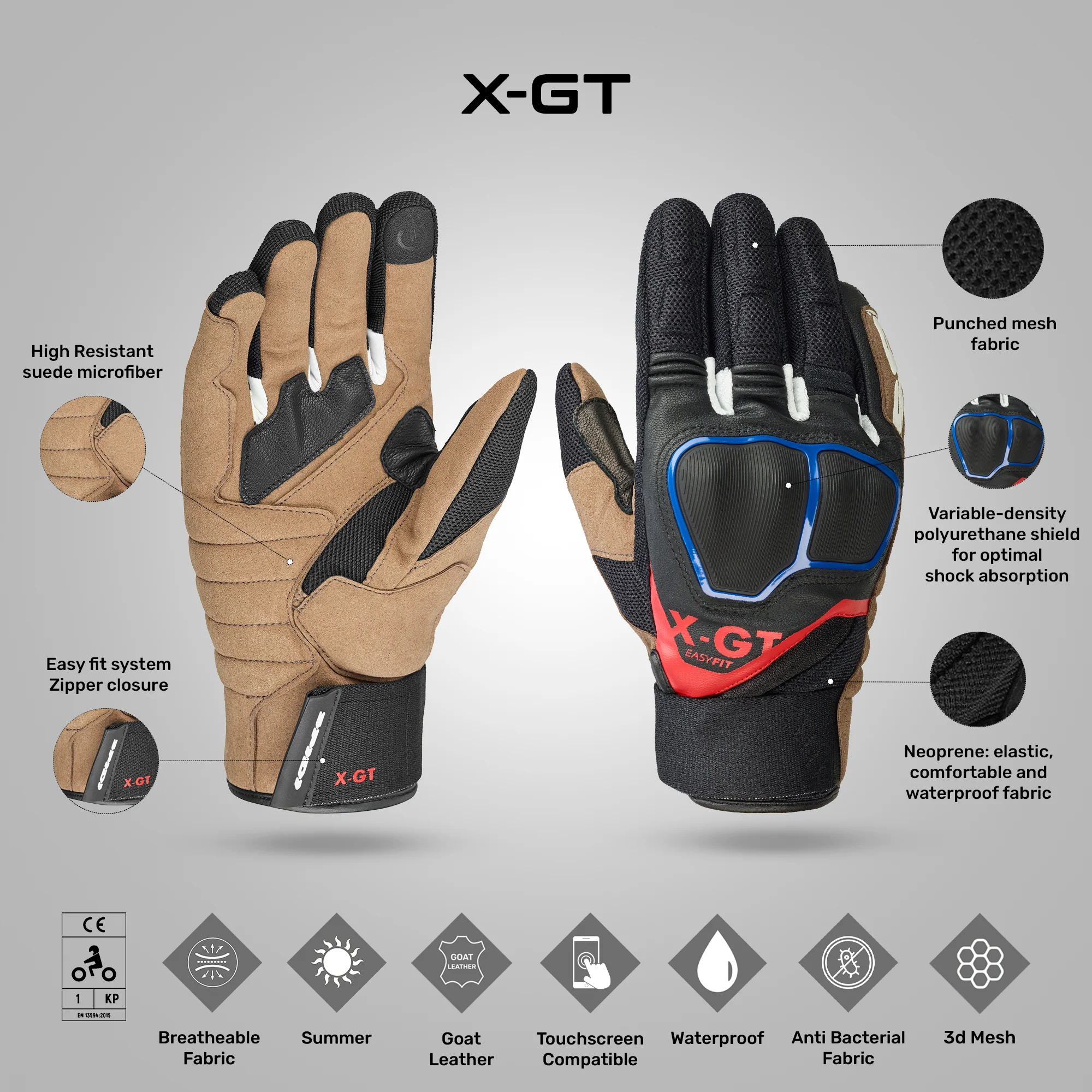 X-GT - Dual Sport Waterproof Riding Gloves - Image 11
