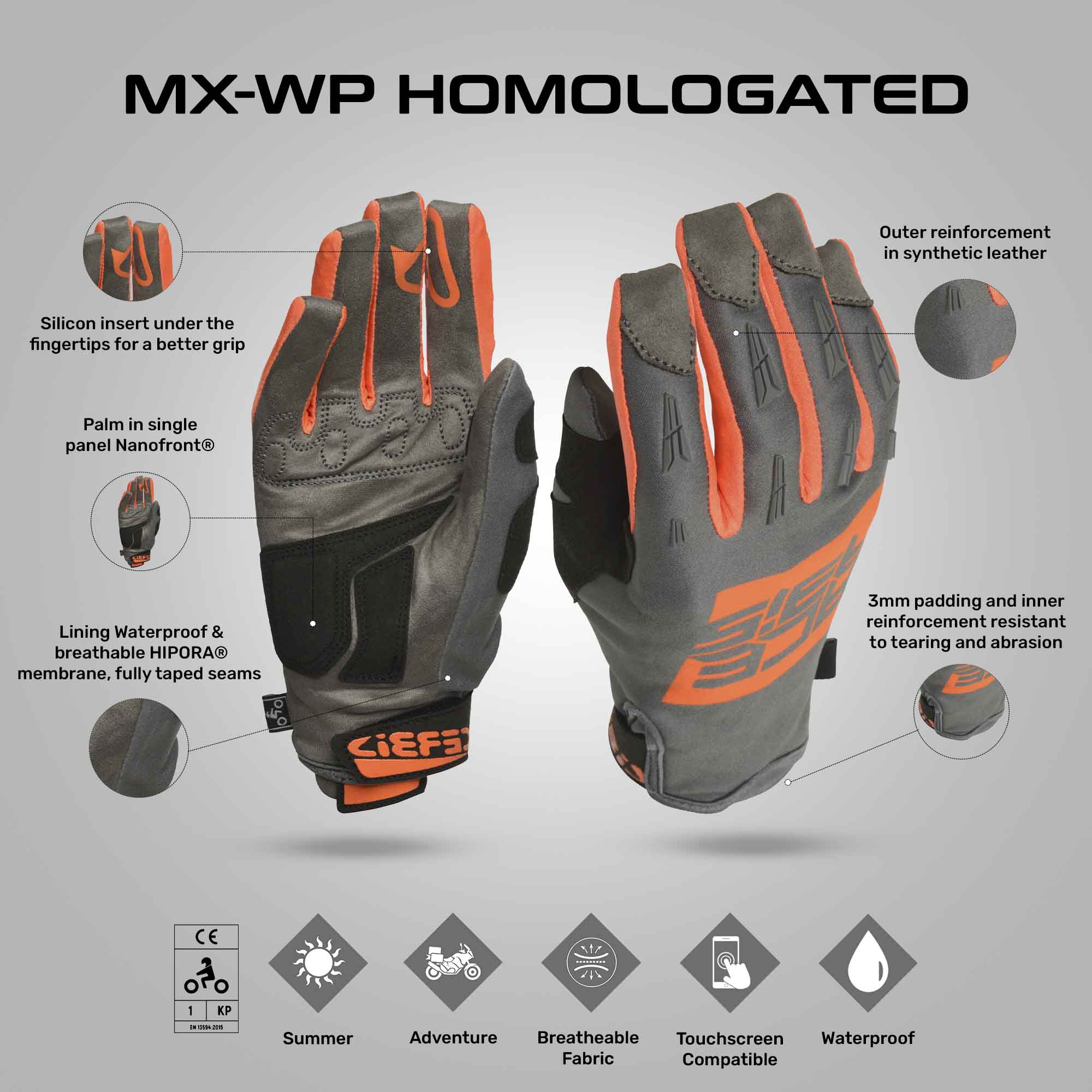 MX Homologated - Waterproof Off Road Riding Gloves - Image 3